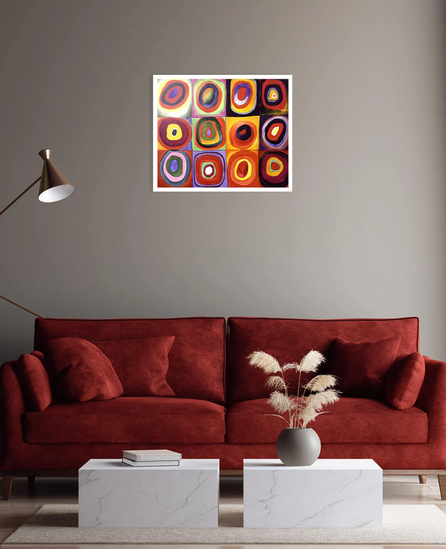 Galerie Mont Color Study, Squares with Concentric Circles - Vassily Kandinsky^ Kandinsky
