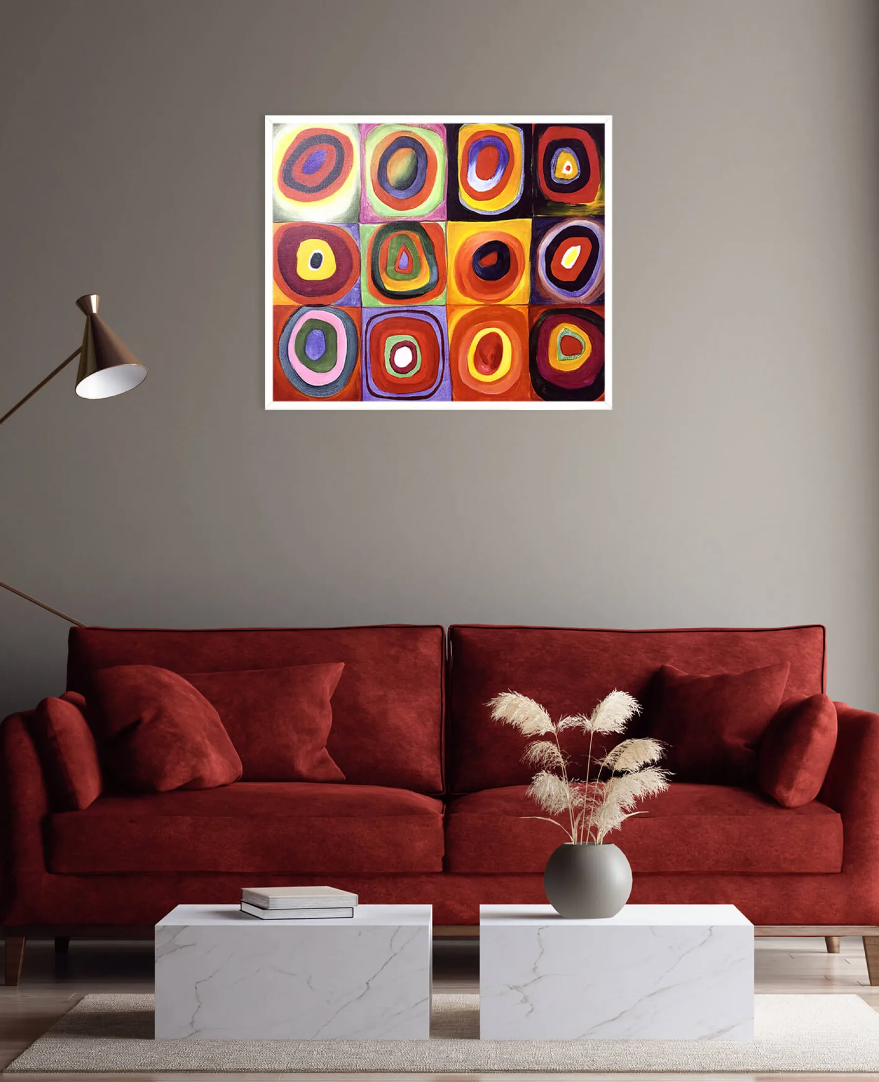 Galerie Mont Color Study, Squares with Concentric Circles - Vassily Kandinsky^ Kandinsky