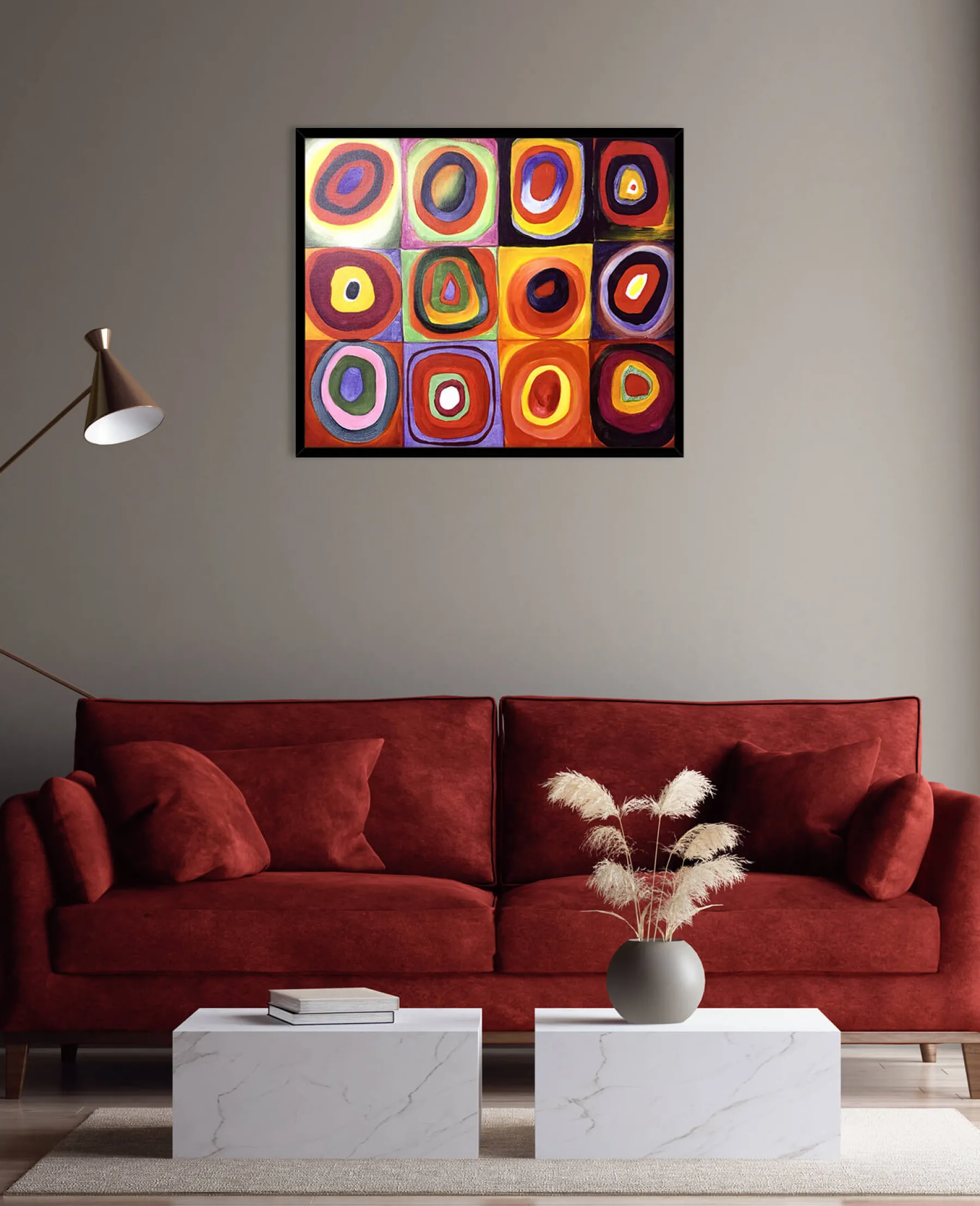 Galerie Mont Color Study, Squares with Concentric Circles - Vassily Kandinsky^ Kandinsky