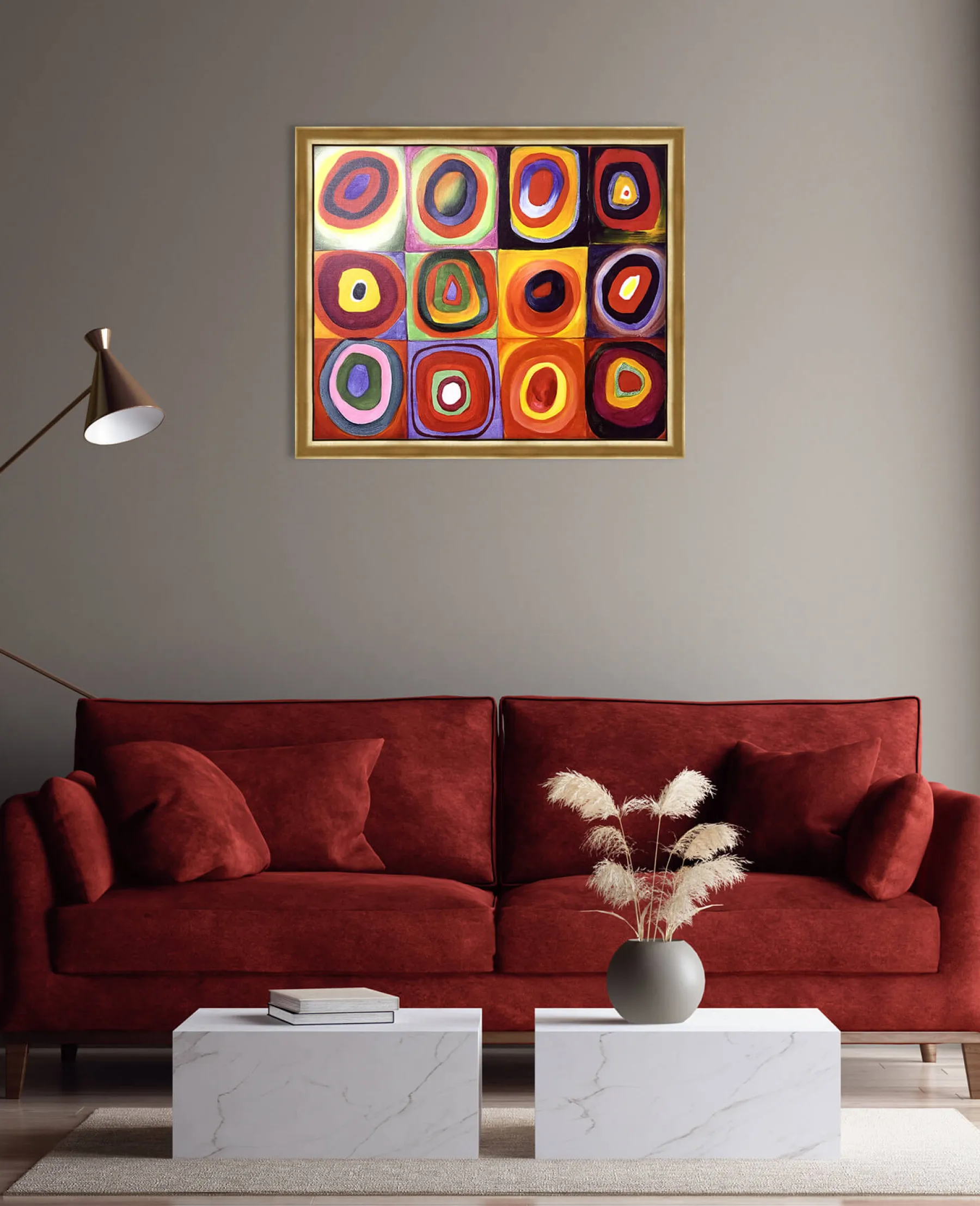 Galerie Mont Color Study, Squares with Concentric Circles - Vassily Kandinsky^ Kandinsky