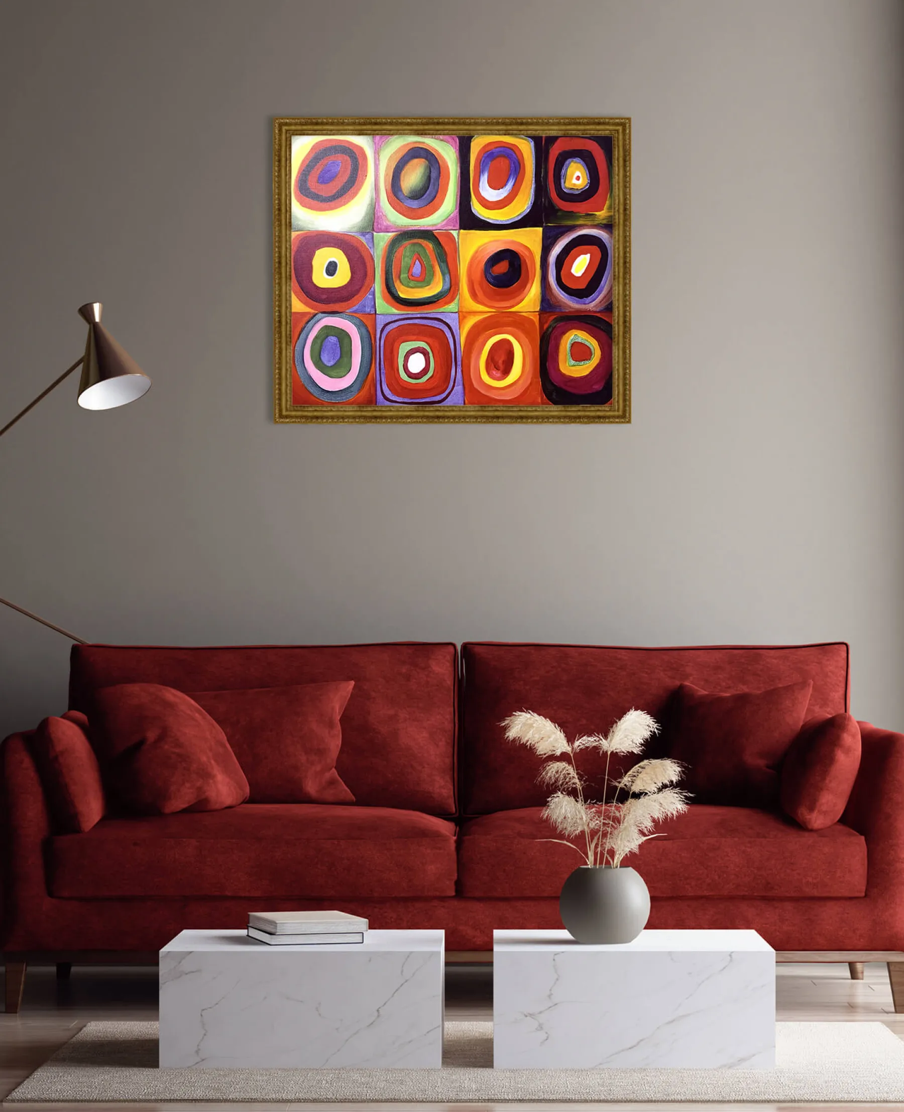 Galerie Mont Color Study, Squares with Concentric Circles - Vassily Kandinsky^ Kandinsky