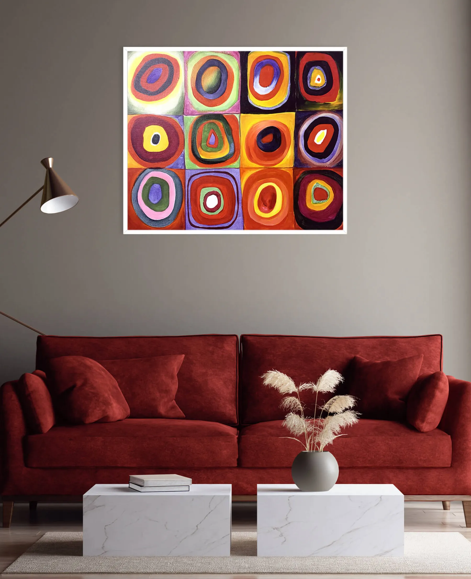 Galerie Mont Color Study, Squares with Concentric Circles - Vassily Kandinsky^ Kandinsky