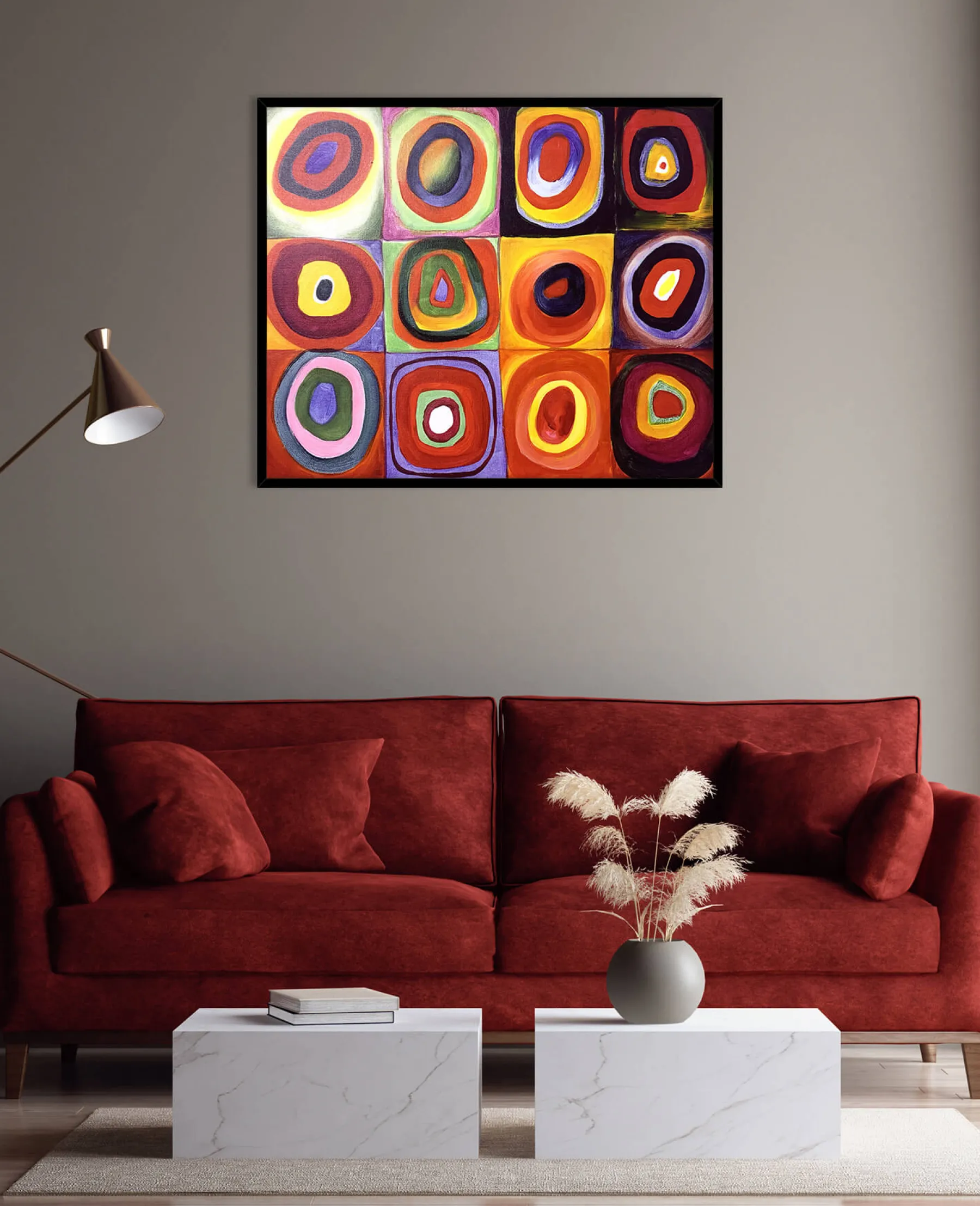 Galerie Mont Color Study, Squares with Concentric Circles - Vassily Kandinsky^ Kandinsky