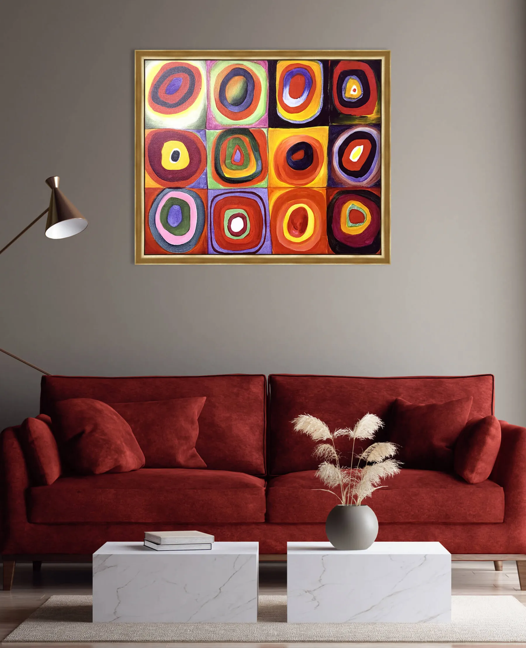 Galerie Mont Color Study, Squares with Concentric Circles - Vassily Kandinsky^ Kandinsky