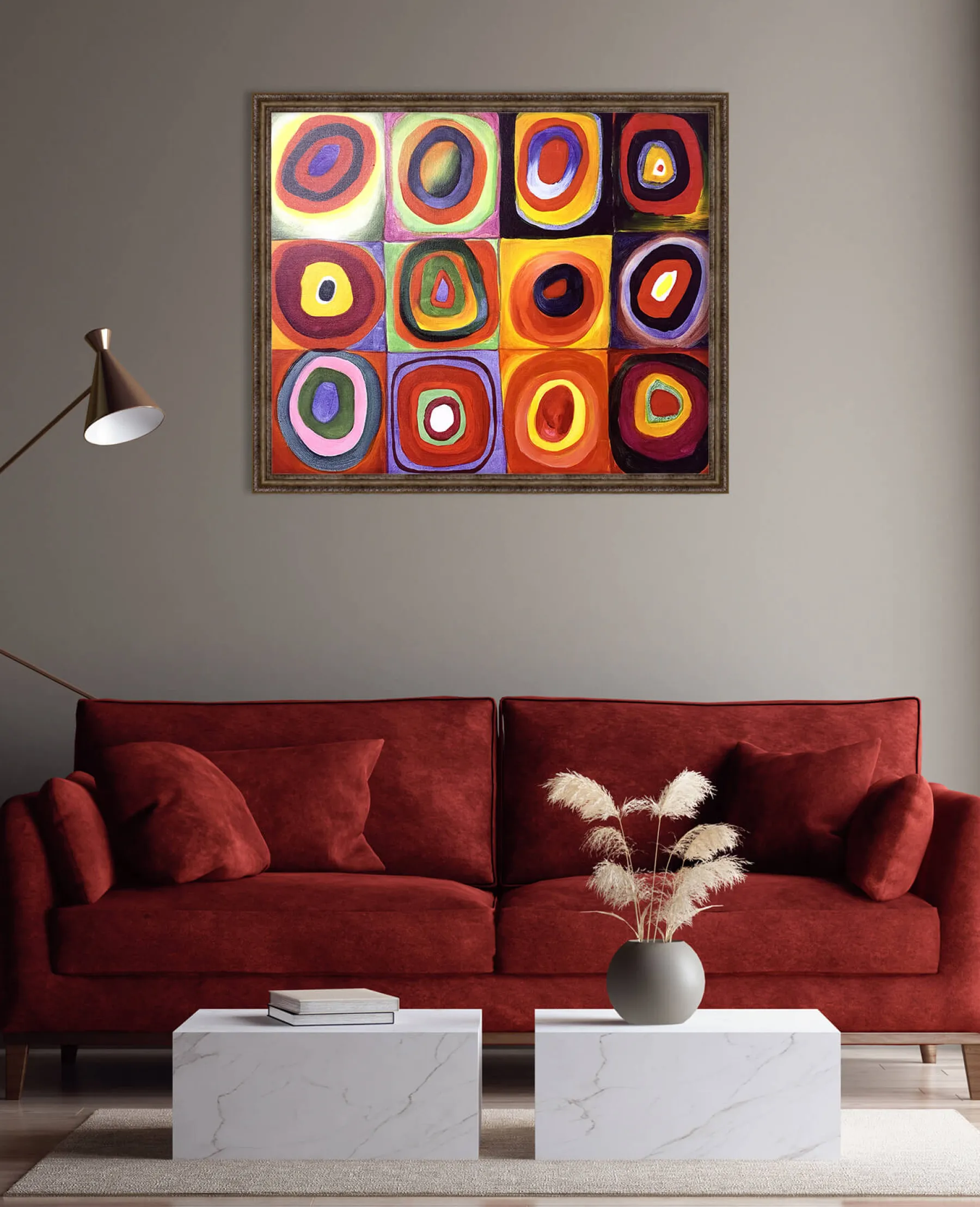 Galerie Mont Color Study, Squares with Concentric Circles - Vassily Kandinsky^ Kandinsky