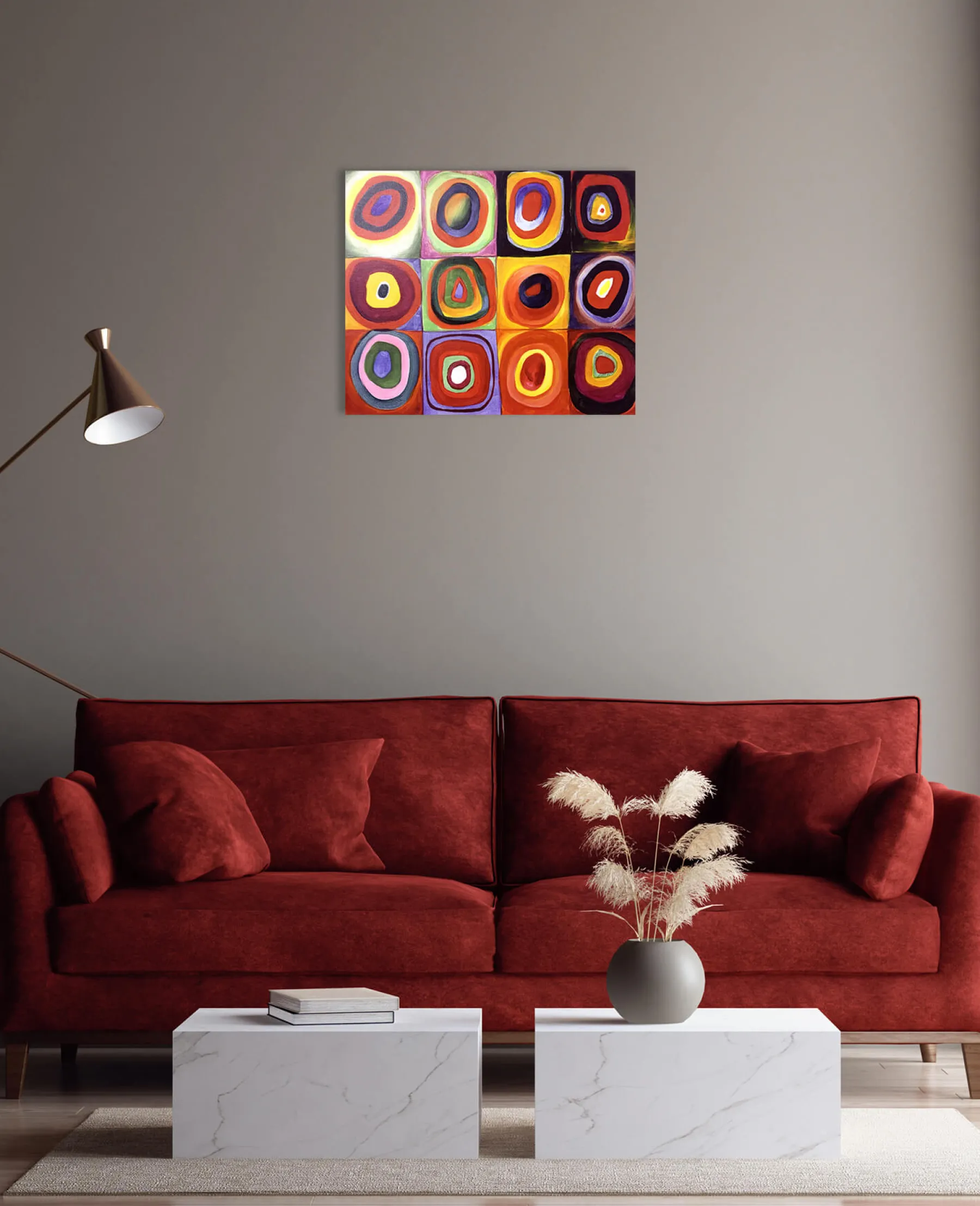Galerie Mont Color Study, Squares with Concentric Circles - Vassily Kandinsky^ Kandinsky