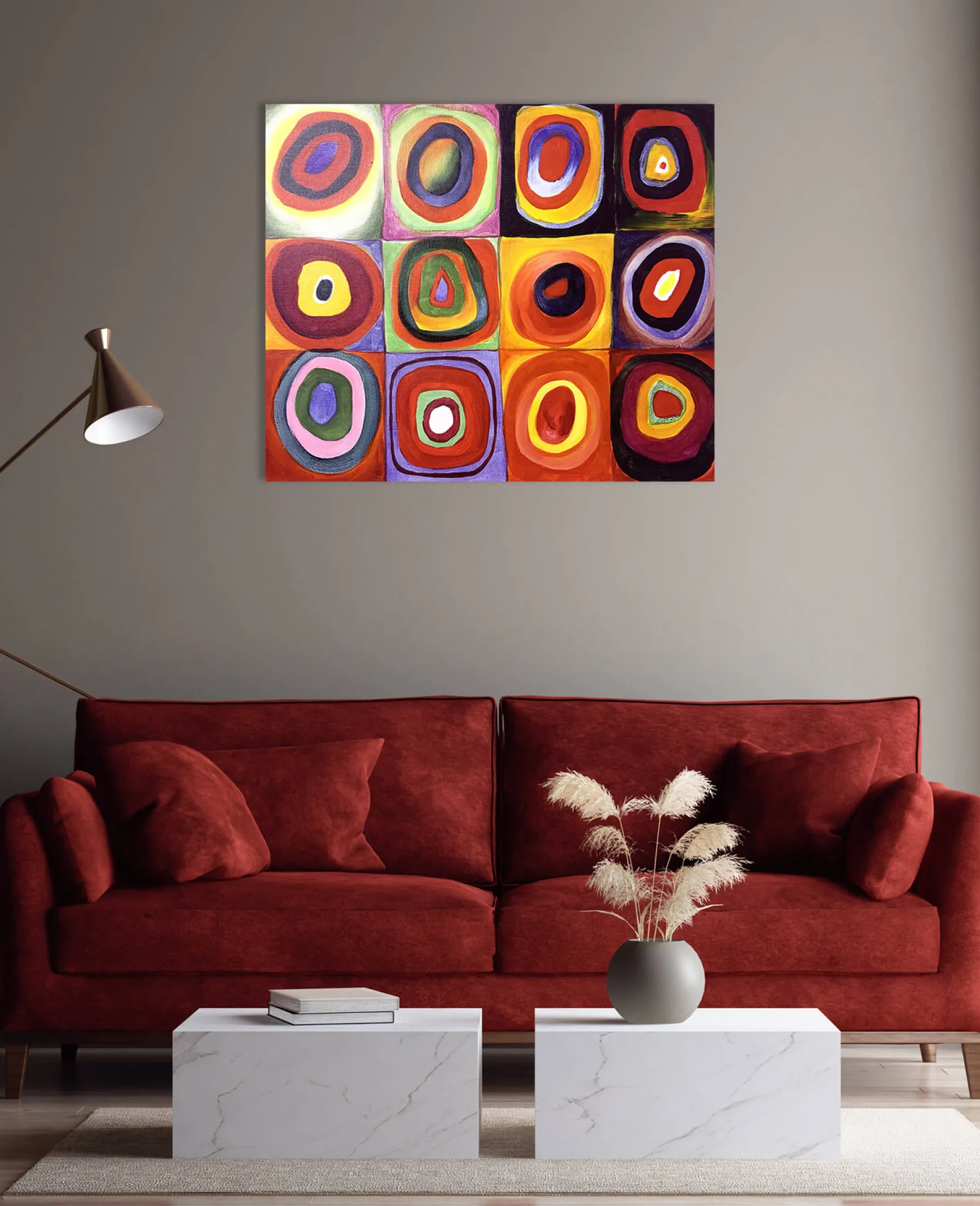 Galerie Mont Color Study, Squares with Concentric Circles - Vassily Kandinsky^ Kandinsky