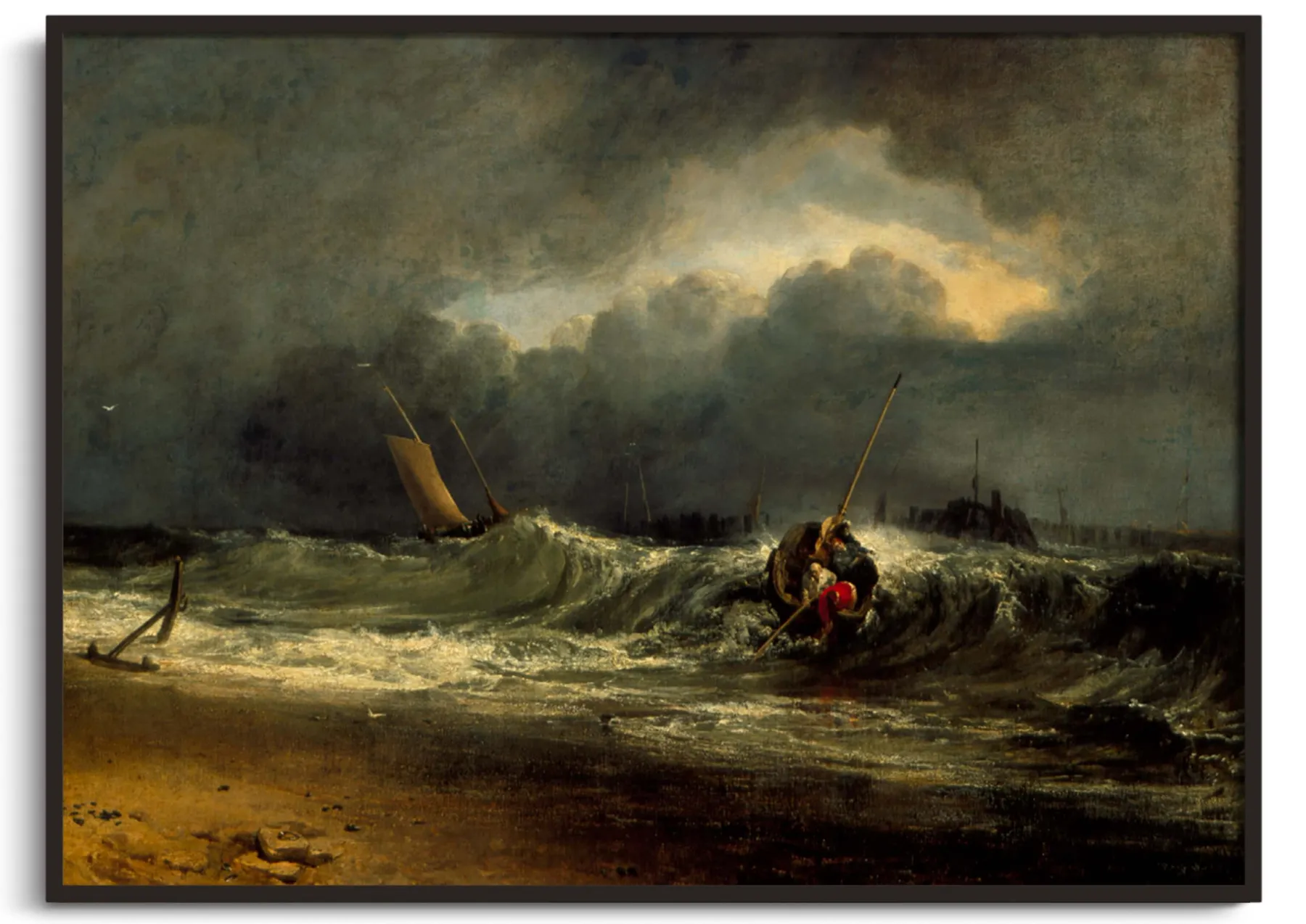 Galerie Mont Fishermen on a calm shore in stormy weather - William Turner^ Turner