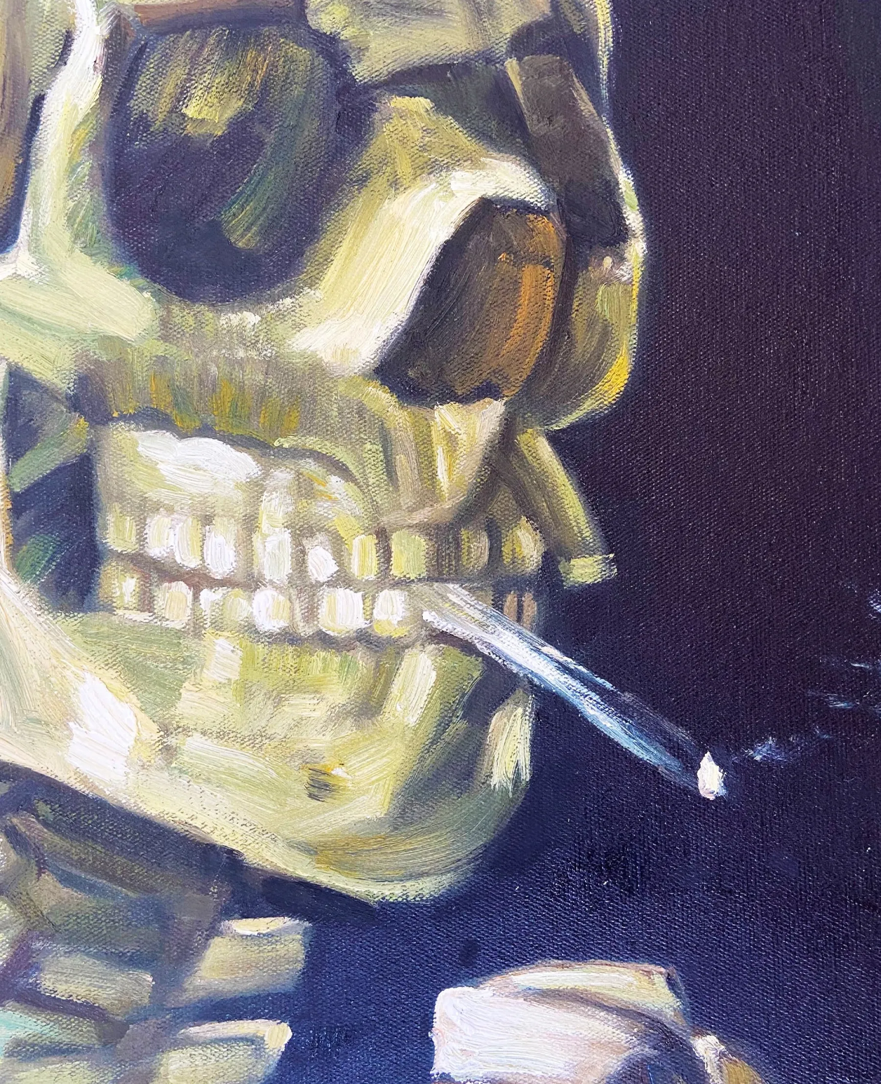Galerie Mont Head of a Skeleton with a Burning Cigarette - Vincent Van Gogh^ Van Gogh