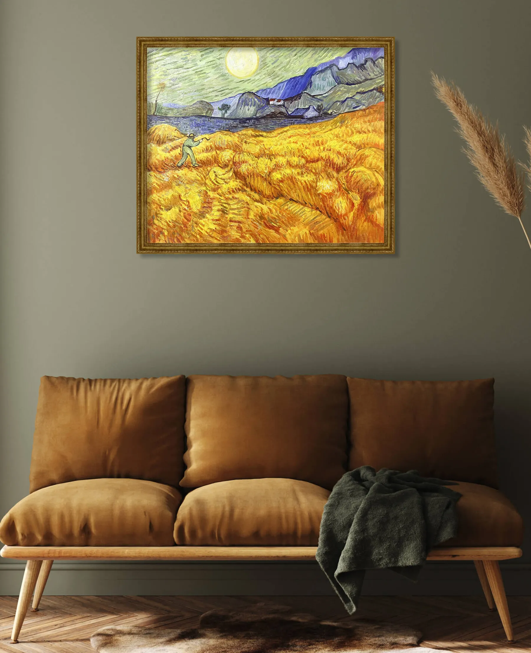 Galerie Mont Wheat Field Behind Saint‑Paul Hospital with a Reaper - Vincent Van Gogh^ Van Gogh