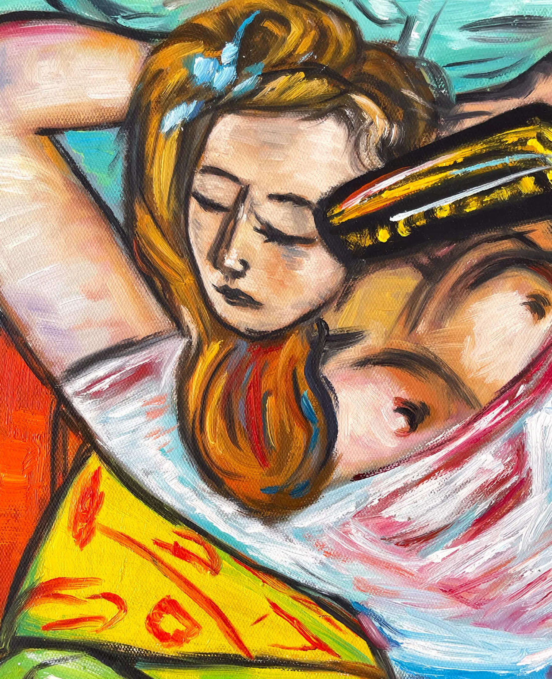 Galerie Mont Woman with a Mandolin in Yellow and Red - Max Beckmann^ Beckmann
