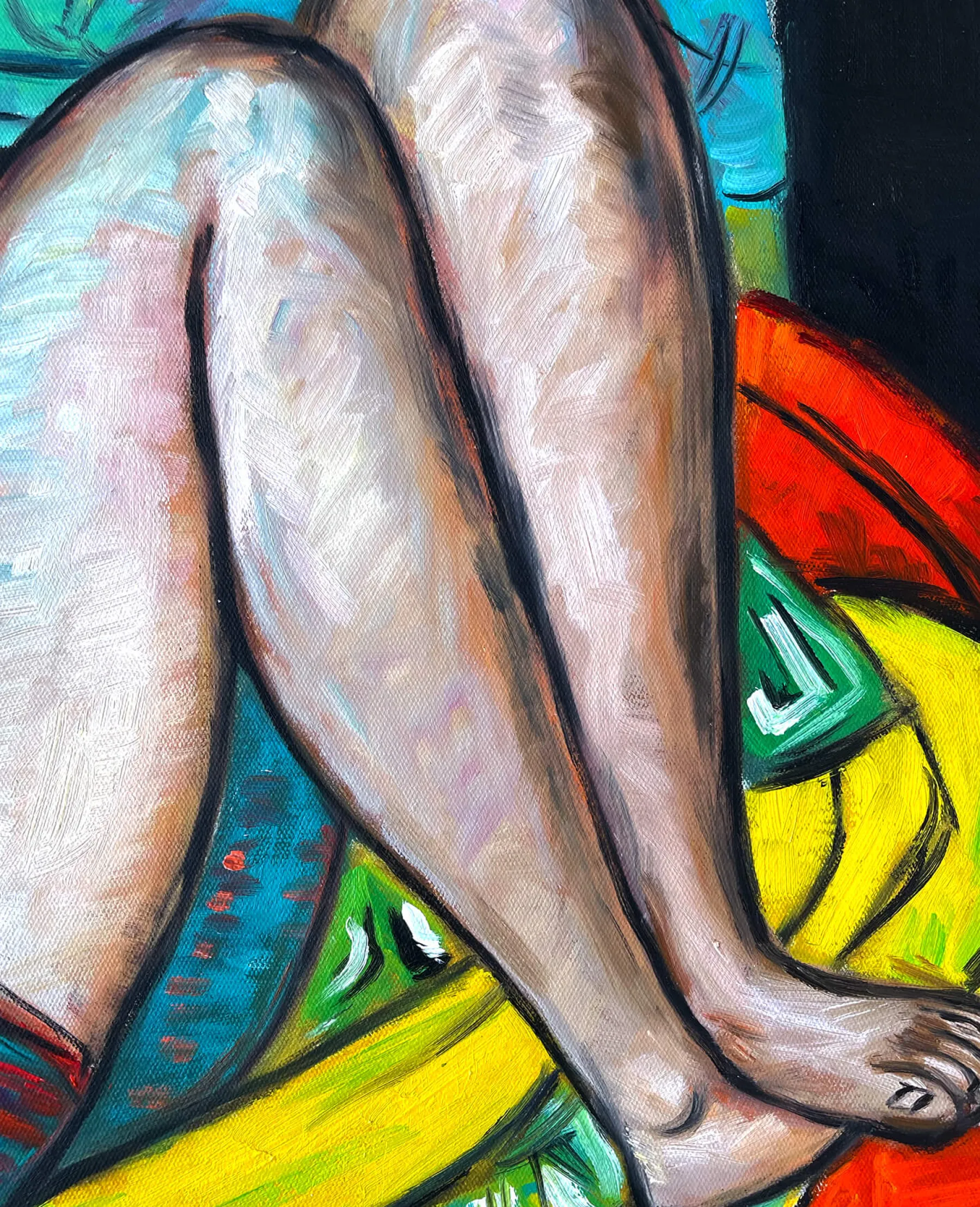 Galerie Mont Woman with a Mandolin in Yellow and Red - Max Beckmann^ Beckmann